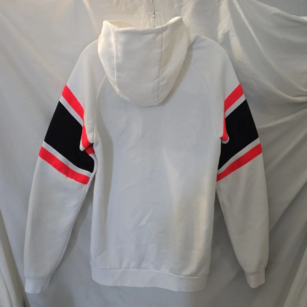 Nike Air Jordan Hoodie Men's S Pull-Over Sweatshirt White W/Orange & Black Retro